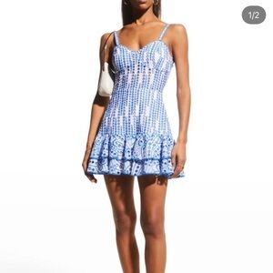 Charo Ruiz Blue and White Mini Dress